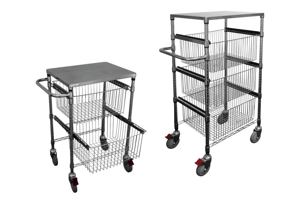 2 and 3 drawer sliding wire basket trolleys