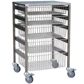 5 drawer standard sliding wire basket trolley