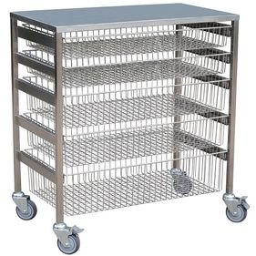 5 drawer wide sliding wire basket trolley