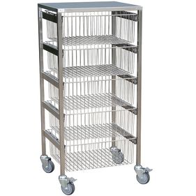 5 drawer tall sliding wire basket trolley