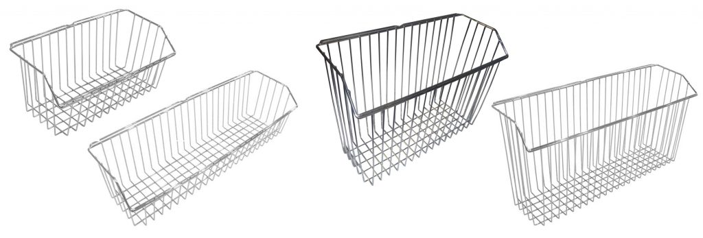 4 sizes of wire bed baskets for storage of patient belongings or files